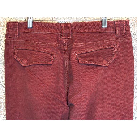 Gloria Vanderbilt Womens Corduroy Pants Size 12 Burgundy Casual Straight-Leg Mid - Picture 5 of 10